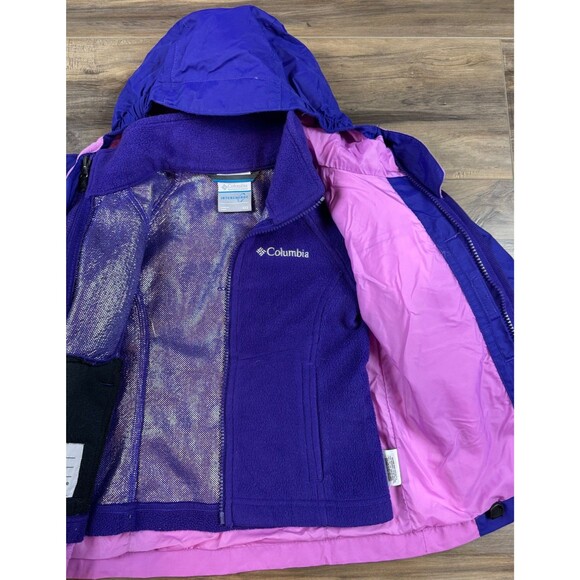 Columbia Girls Omni-Tech Interchange Jacket Size XXS Pink/Purple - Picture 5 of 8